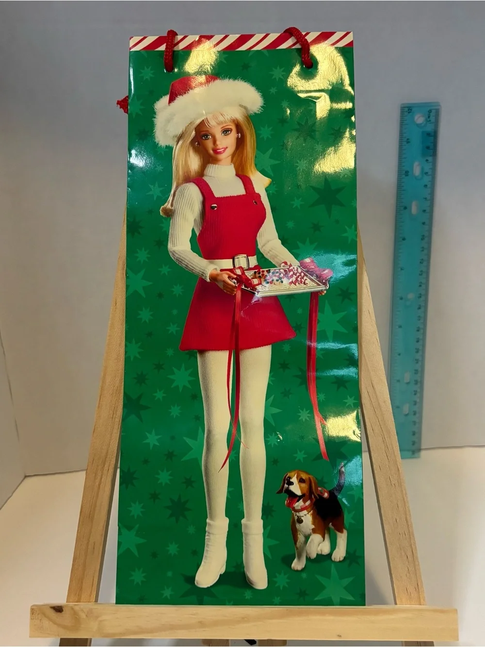 Set of 2 Vintage 1997 Barbie Hallmark Holiday Gift Bags Collectible